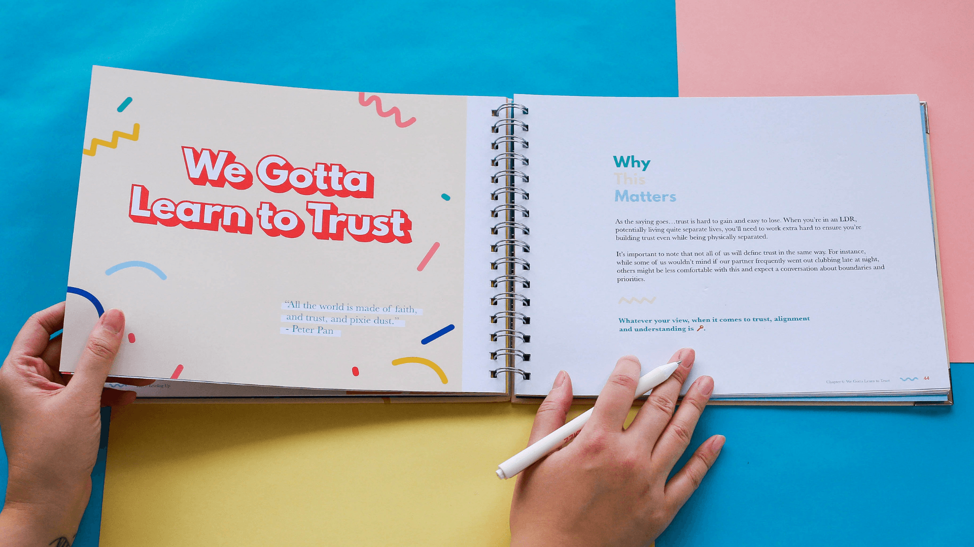 A spread from inside the LDR Activity Book